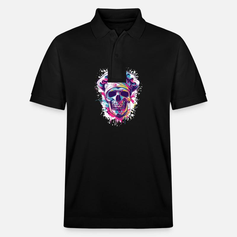 Koch Skull Chef - Polo PREPSTER bio Stanley/Stella Unisexe - noir