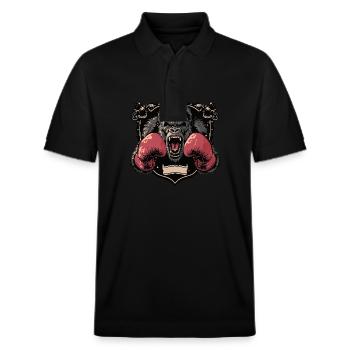 Gorilla Boxer MMA - Stanley/Stella Unisex Organic Polo Shirt PREPSTER - black - Front - Roxy (174cm) & Andy (188cm)