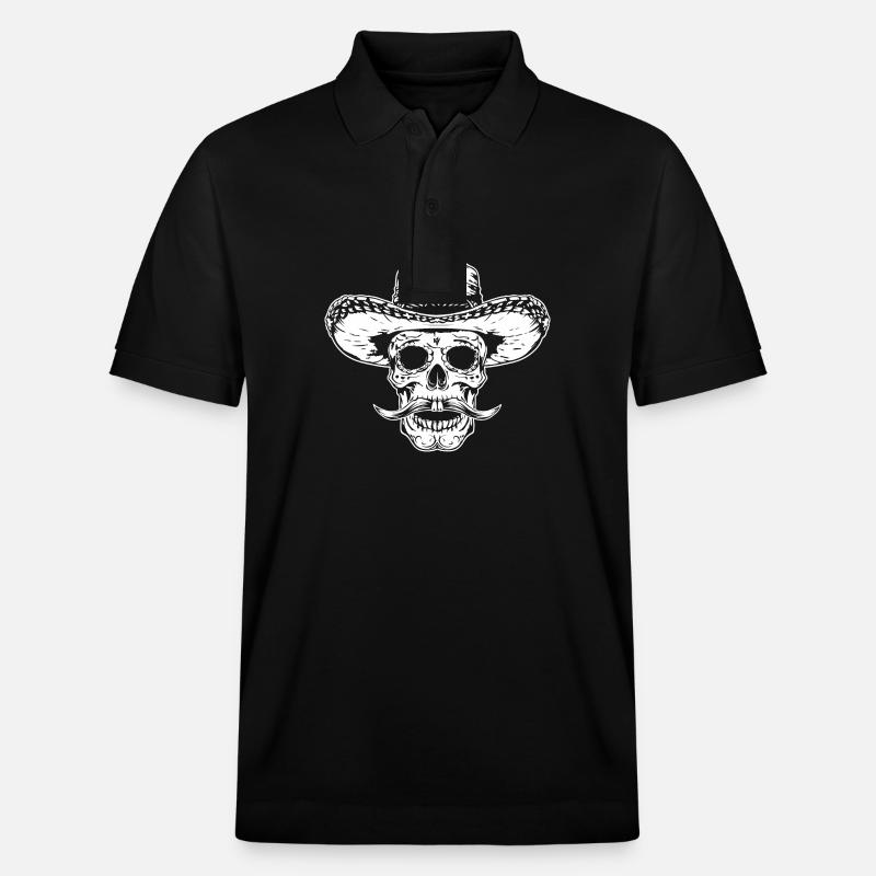 Crâne Mexicain Mexique - Polo PREPSTER bio Stanley/Stella Unisexe - noir
