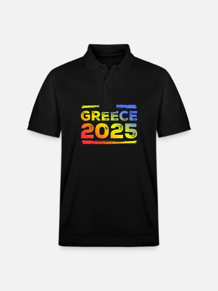 Greece 2025 Bunt - Stanley/Stella Unisex Bio-Poloshirt PREPSTER - Schwarz