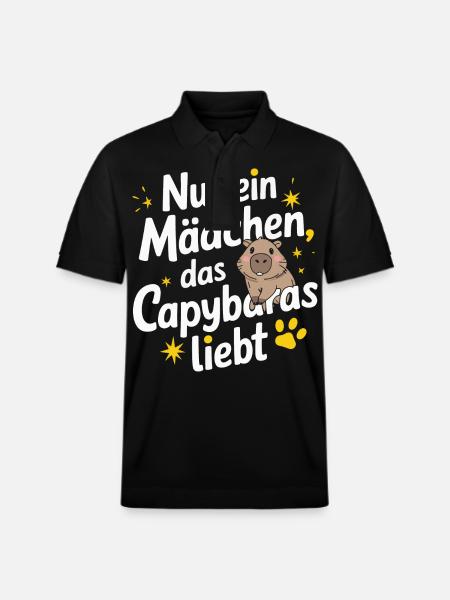 Capybara Wasserschwein Capybaras - Stanley/Stella Unisex Organic Polo Shirt PREPSTER - black