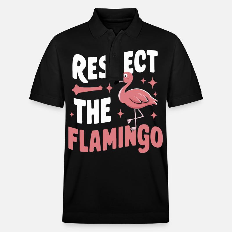 Flamant rose animal - Polo PREPSTER bio Stanley/Stella Unisexe - noir