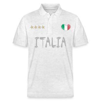 Maillot de football Italie Drapeau italien - Polo PREPSTER bio Stanley/Stella Unisexe - blanc chiné - Devant - Roxy (174cm) & Andy (188cm)