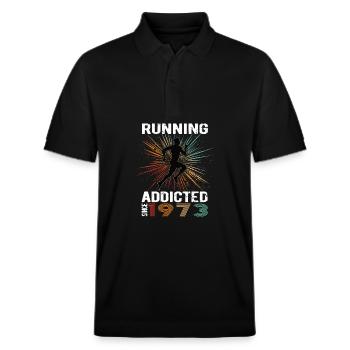 Running Vintage Running Addicted runner jogger 1973 - Polo PREPSTER bio Stanley/Stella Unisexe - noir - Devant - Roxy (174cm) & Andy (188cm)