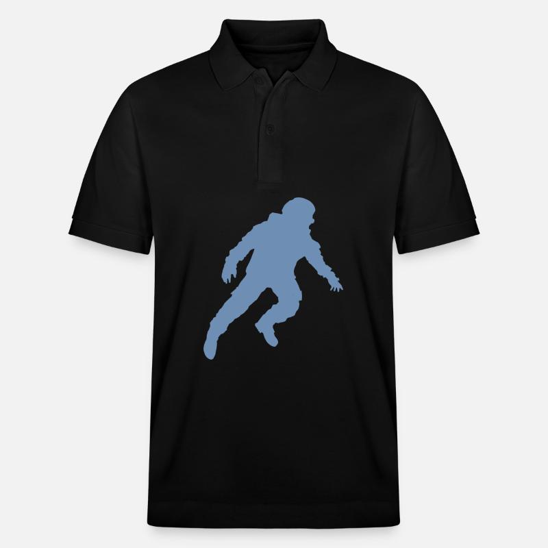 Schwebender Astronaut Silhouette Schwerelosigkeit - Stanley/Stella Unisex Bio-Poloshirt PREPSTER - Schwarz