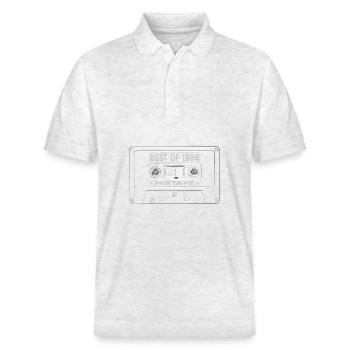 1994 Birthday Mixtape Cassette Retro - Polo PREPSTER bio Stanley/Stella Unisexe - blanc chiné - Devant - Roxy (174cm) & Andy (188cm)