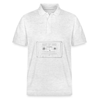 1993 Birthday Mixtape Cassette Retro - Polo PREPSTER bio Stanley/Stella Unisexe - blanc chiné - Devant - Roxy (174cm) & Andy (188cm)