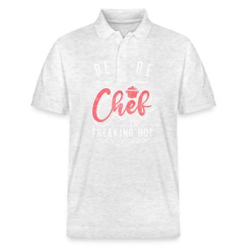 Métier de cuisinier Arts culinaires Goût - Polo PREPSTER bio Stanley/Stella Unisexe - blanc chiné - Devant - Roxy (174cm) & Andy (188cm)