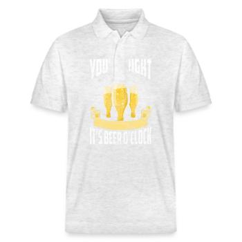 Bar Cocktails Shaker Trinken - Stanley/Stella Unisex Bio-Poloshirt PREPSTER - Weiß meliert - Vorne - Roxy (174cm) & Andy (188cm)