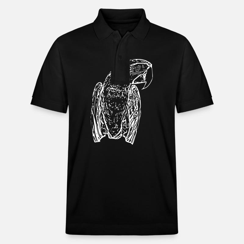 Perroquets Oiseau Blanc - Polo PREPSTER bio Stanley/Stella Unisexe - noir