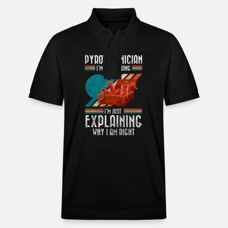 Technique Rocket Fireworks Ultras - Polo PREPSTER bio Stanley/Stella Unisexe - noir
