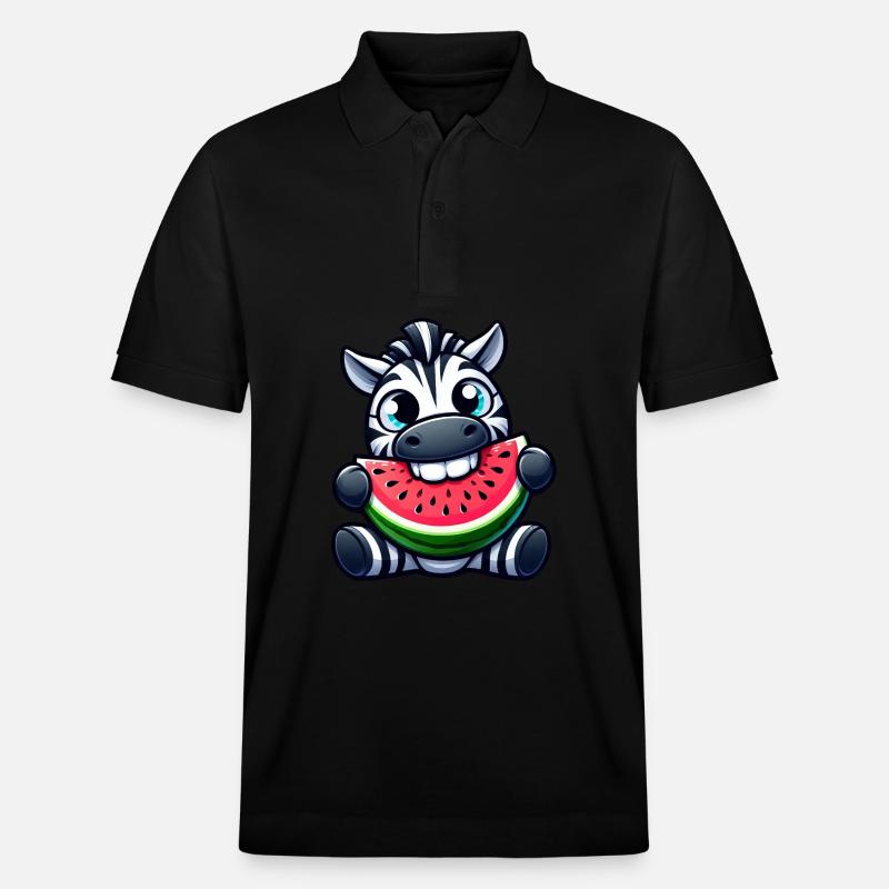 Melon zèbre sucré Pastèque - Polo PREPSTER bio Stanley/Stella Unisexe - noir
