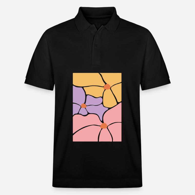 Boho Flora Blumen - Stanley/Stella Unisex Bio-Poloshirt PREPSTER - Schwarz