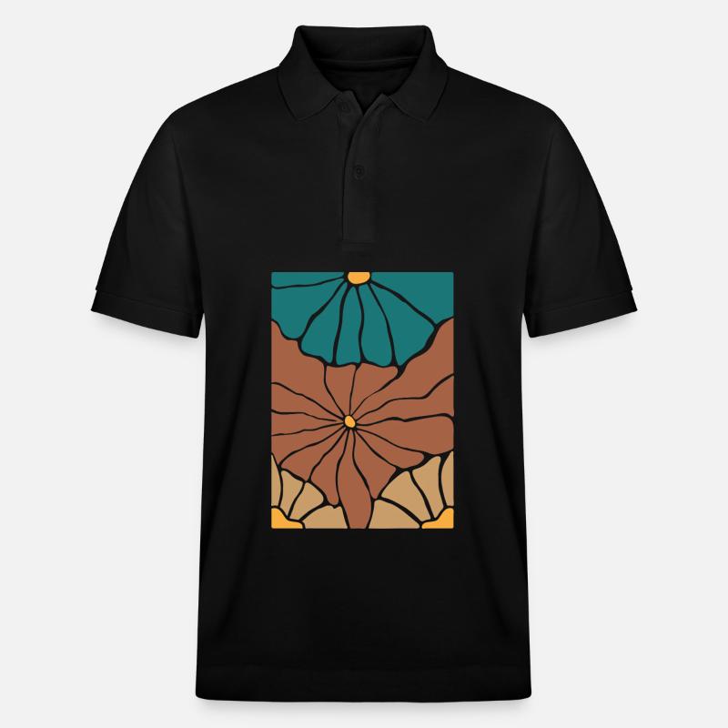 Boho Flora Blumen - Stanley/Stella Unisex Bio-Poloshirt PREPSTER - Schwarz