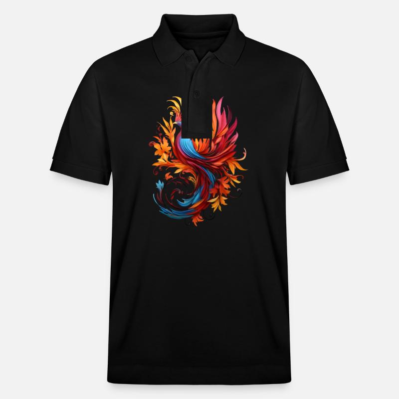 abstract Bird - Stanley/Stella Unisex Bio-Poloshirt PREPSTER - Schwarz