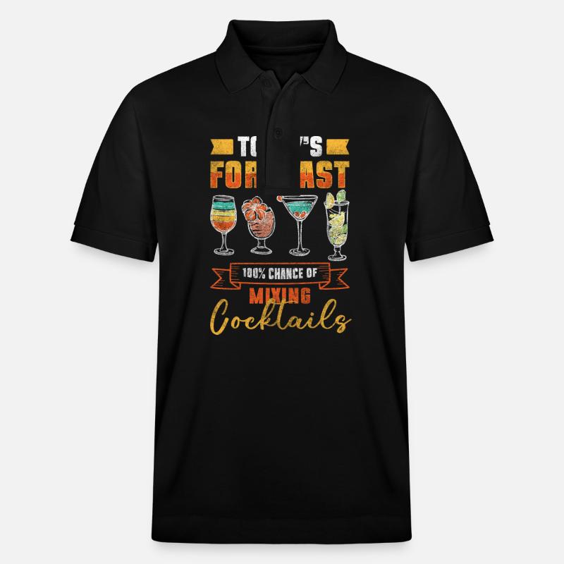 Barkeeper Schnaps Urlaub - Stanley/Stella Unisex Bio-Poloshirt PREPSTER - Schwarz