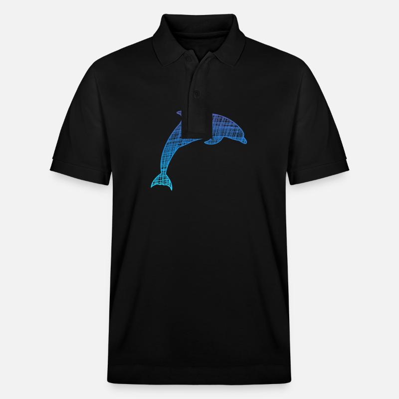 Delfin, Dolphin - Stanley/Stella Unisex Bio-Poloshirt PREPSTER - Schwarz