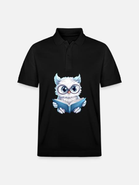 Læsning af sneugle: Det perfekte design til bøger - Stanley/Stella PREPSTER økologisk unisex poloshirt - sort