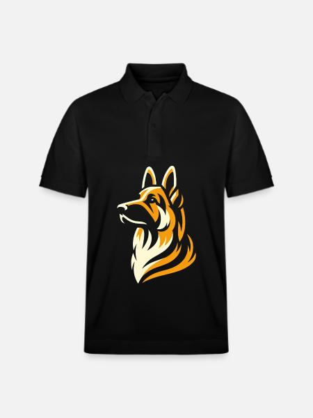 German Shepherd Elegance - Stanley/Stella Unisex Organic Polo Shirt PREPSTER - black