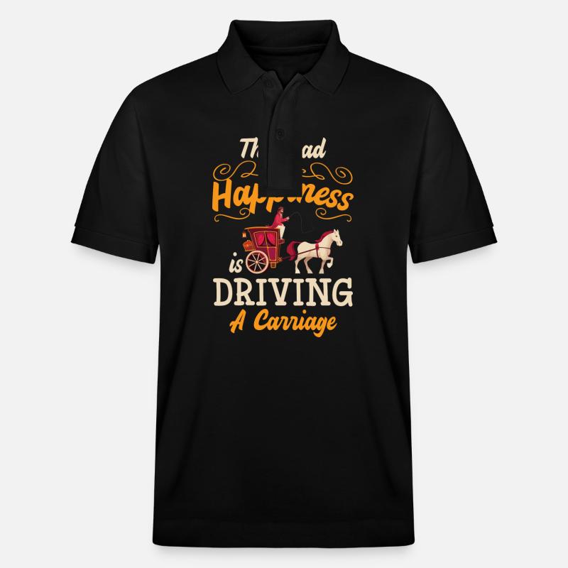 Pferdekutscher Mitfahrer Kutschierer Oldschool - Stanley/Stella Unisex Bio-Poloshirt PREPSTER - Schwarz