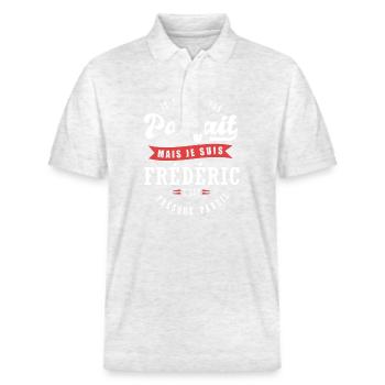 Frédéric Parfait Cadeau prenom frederic - Polo PREPSTER bio Stanley/Stella Unisexe - blanc chiné - Devant - Roxy (174cm) & Andy (188cm)