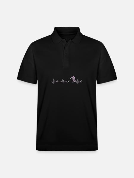 Idées cadeaux Curling Heartbeat - Polo PREPSTER bio Stanley/Stella Unisexe - noir