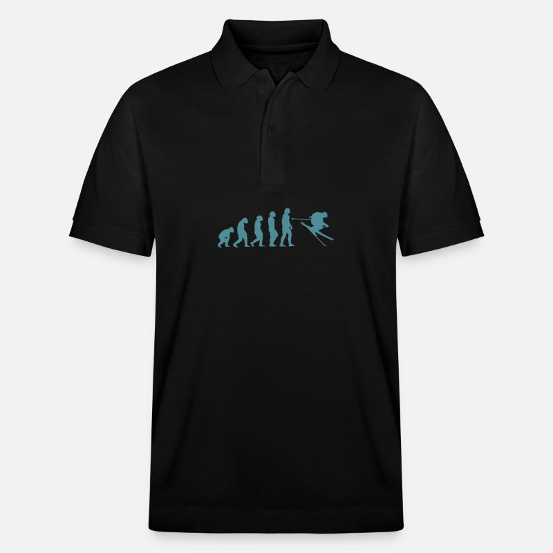 Ski Evolution Tshirt - Stanley/Stella Unisex Bio-Poloshirt PREPSTER - Schwarz