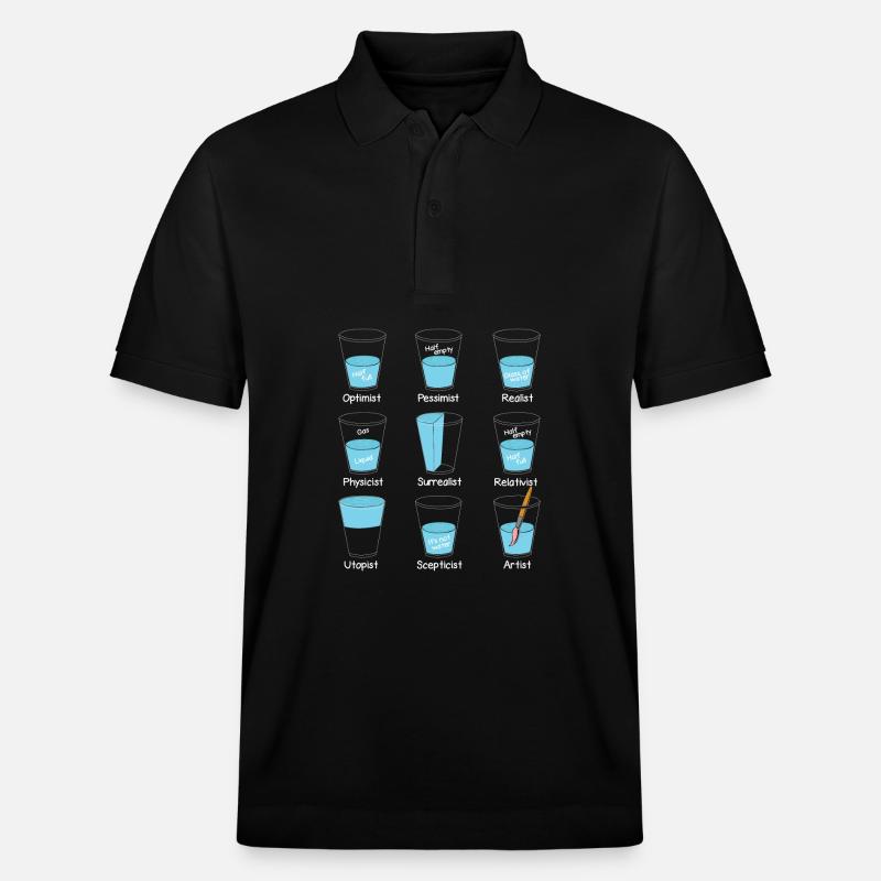 Mindset Wasserglas Einstellung - Stanley/Stella Unisex Bio-Poloshirt PREPSTER - Schwarz