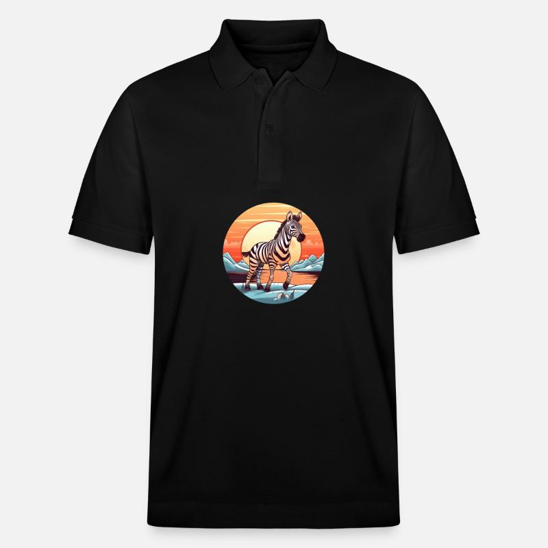 Zebra Sunset - Stanley/Stella Unisex Bio-Poloshirt PREPSTER - Schwarz
