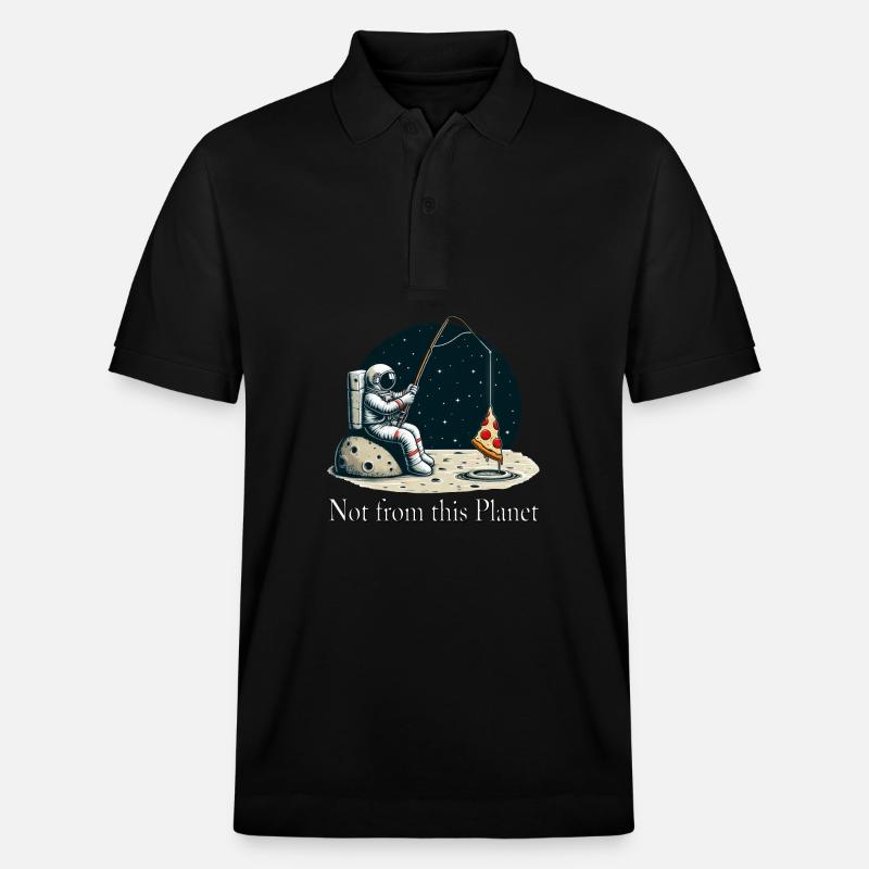 Astronaute Pizza Pêche dans l’espace - Polo PREPSTER bio Stanley/Stella Unisexe - noir
