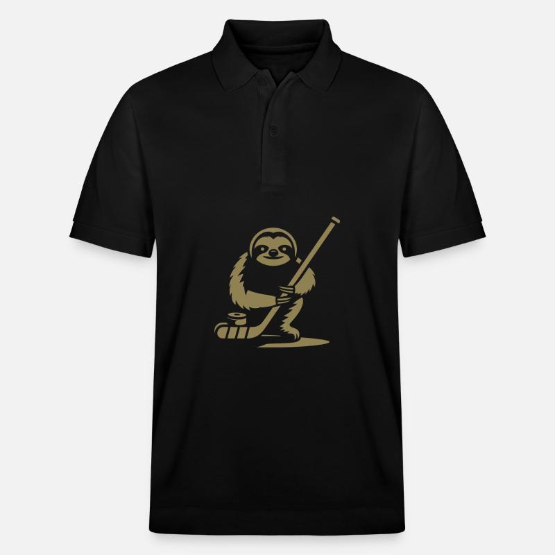 Faultier Eishockey Silhouette - Stanley/Stella Unisex Bio-Poloshirt PREPSTER - Schwarz