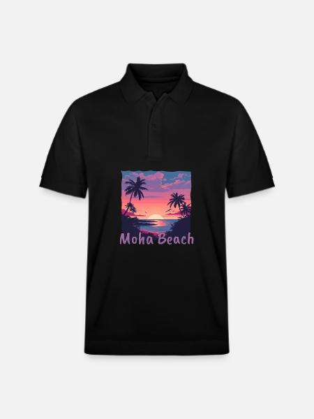 Moha Beach Caribbean Netherlands Holidays - Stanley/Stella Unisex Organic Polo Shirt PREPSTER - black