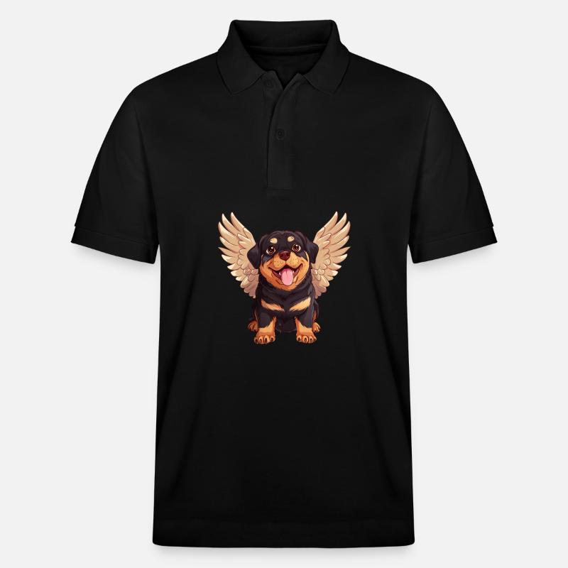 Rottweiler Angel Dessin Animé Mignon - Polo PREPSTER bio Stanley/Stella Unisexe - noir