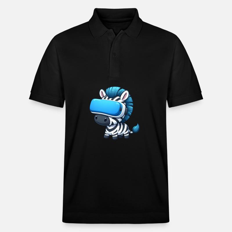 Zebra VR-Gamer: Digitales Abenteuer - Stanley/Stella Unisex Bio-Poloshirt PREPSTER - Schwarz