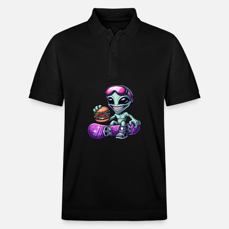 Alien Snowboarder Hamburger Restauration Rapide - Polo PREPSTER bio Stanley/Stella Unisexe - noir