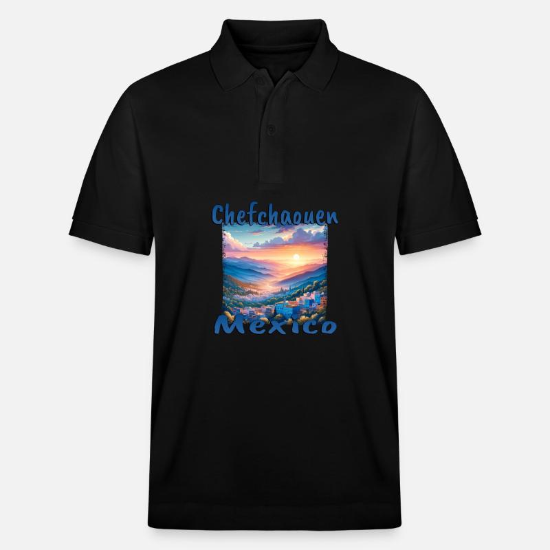 Chefchaouen, Mexique, Sunset Mountains - Polo PREPSTER bio Stanley/Stella Unisexe - noir