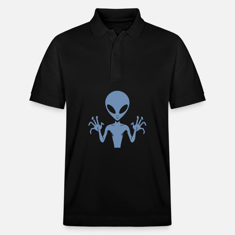 Alien-Außerirdischer-Körper-Silhouette mit Händen - Stanley/Stella Unisex Bio-Poloshirt PREPSTER - Schwarz