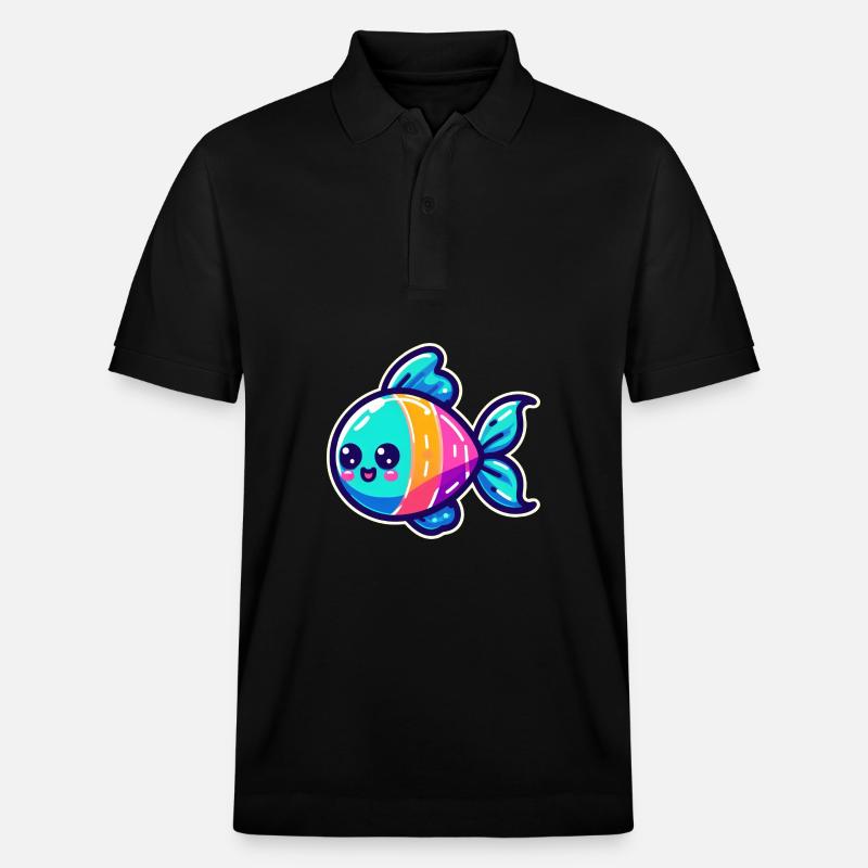 Conception de poisson arc-en-ciel - Polo PREPSTER bio Stanley/Stella Unisexe - noir