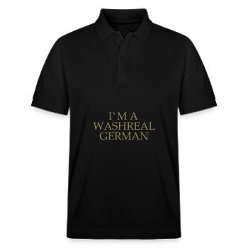 Witzige Denglisch Sprüche Waschechter Deutscher - Stanley/Stella Unisex Bio-Poloshirt PREPSTER - Schwarz - Vorne - Roxy (174cm) & Andy (188cm)