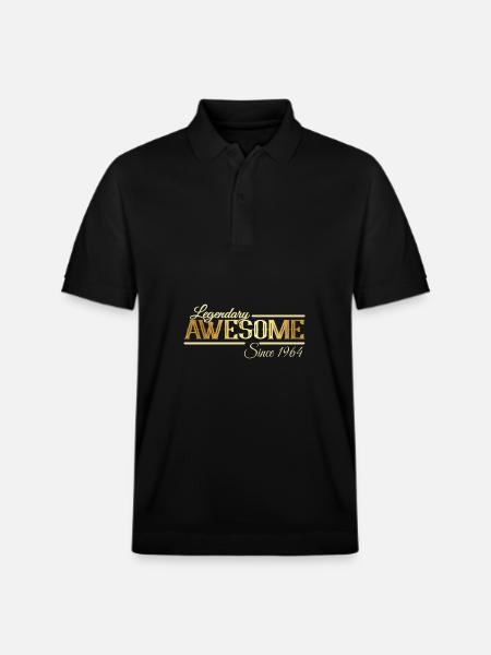 Awesome Since 1964 - Stanley/Stella Unisex Organic Polo Shirt PREPSTER - black