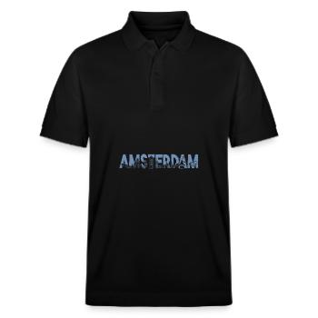 Amsterdam Skyline Silhouette – Städtische - Stanley/Stella Unisex Bio-Poloshirt PREPSTER - Schwarz - Vorne - Roxy (174cm) & Andy (188cm)