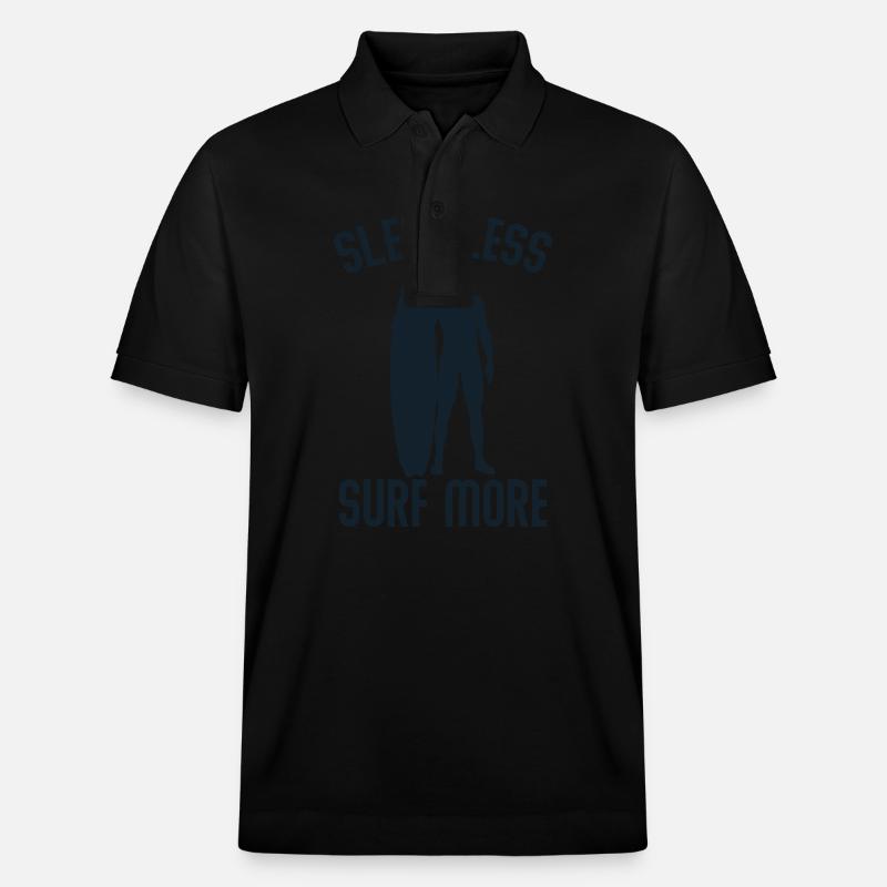 Sleep less surf more - Stanley/Stella Unisex Bio-Poloshirt PREPSTER - Schwarz