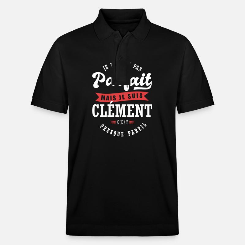 Clément Parfait Cadeau prenom Clement - Polo PREPSTER bio Stanley/Stella Unisexe - noir