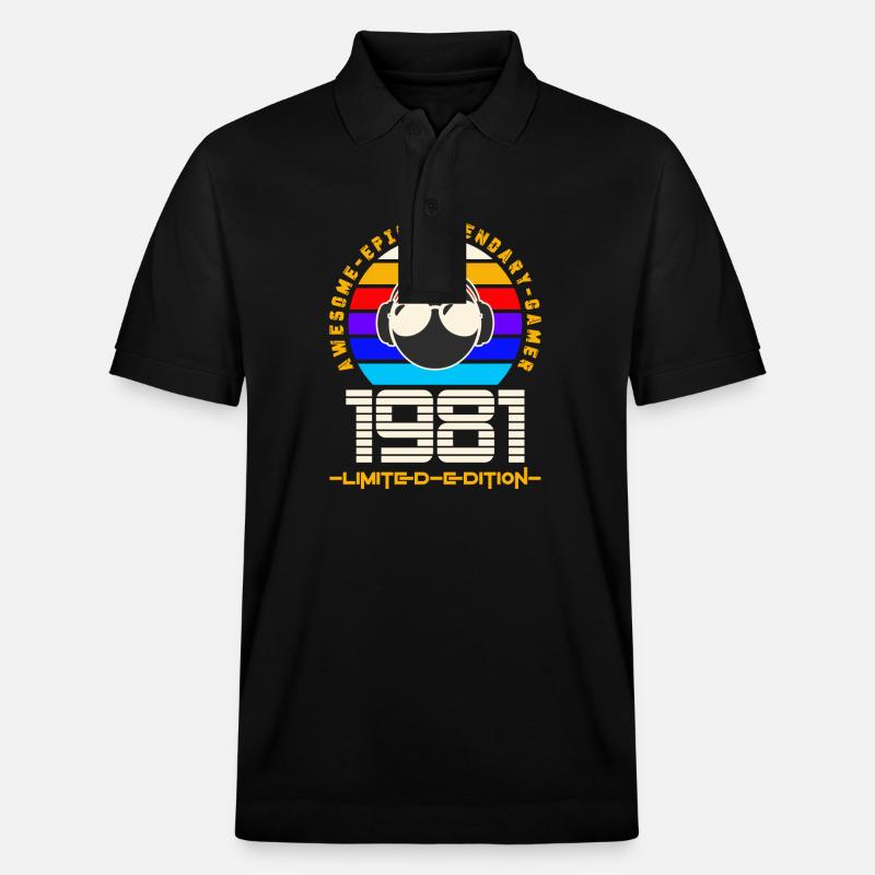 1981 - Stanley/Stella Unisex Bio-Poloshirt PREPSTER - Schwarz