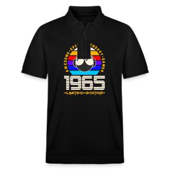 1965 - Stanley/Stella Unisex Bio-Poloshirt PREPSTER - Schwarz - Vorne - Roxy (174cm) & Andy (188cm)