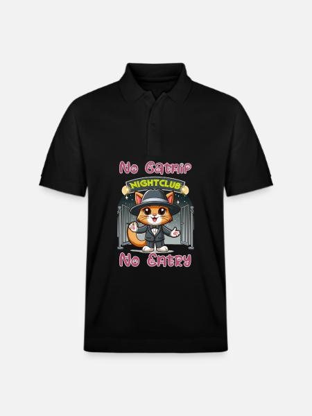 No catnip - no admission - Stanley/Stella Unisex Organic Polo Shirt PREPSTER - black