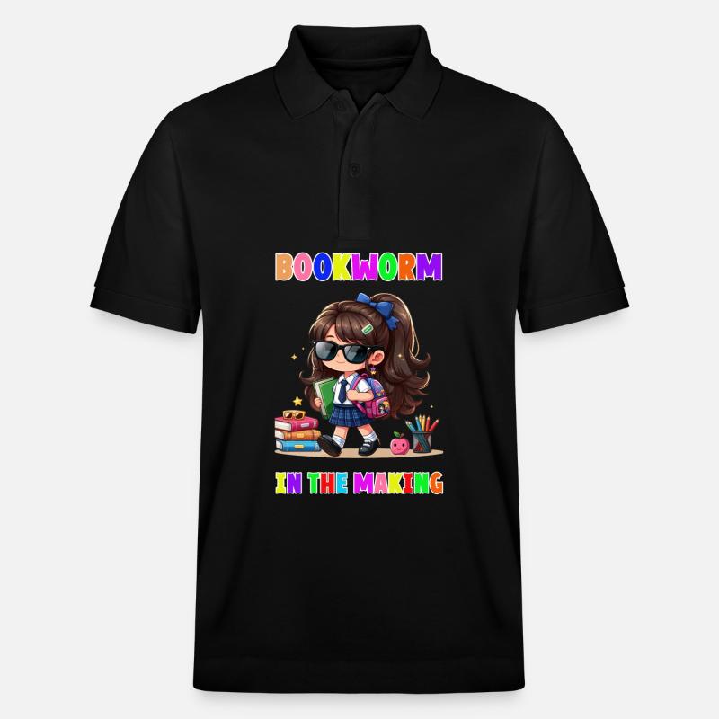 Bookworm in making - Stanley/Stella Unisex Bio-Poloshirt PREPSTER - Schwarz