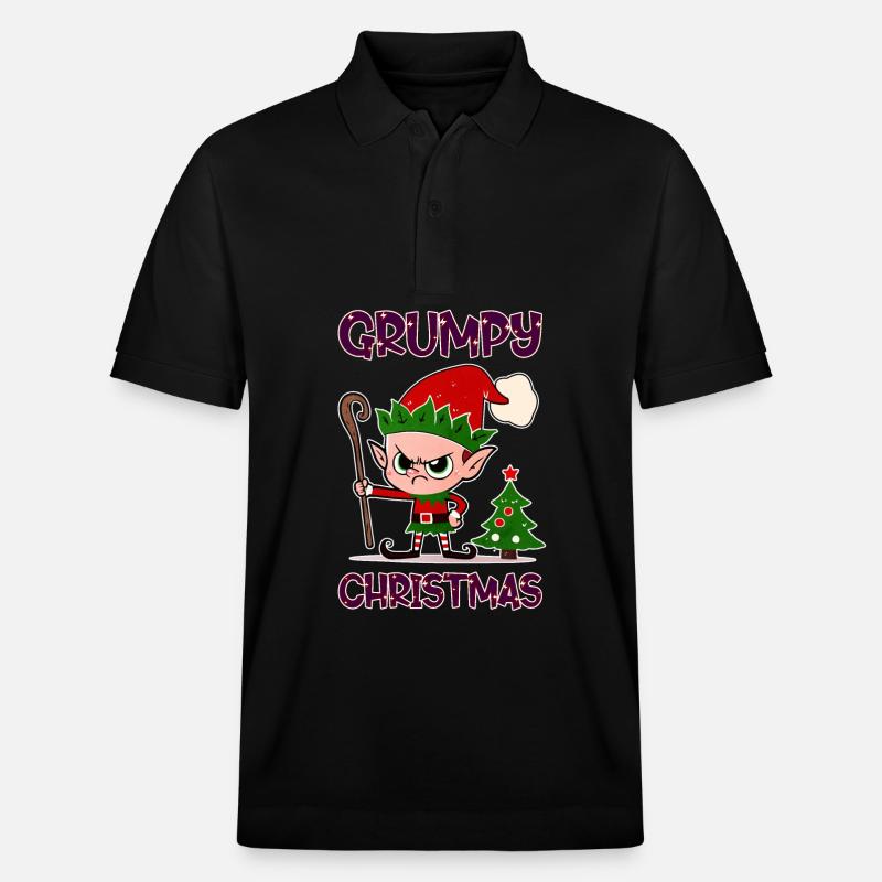 Grumpy Christmas Elf - Stanley/Stella Unisex Bio-Poloshirt PREPSTER - Schwarz