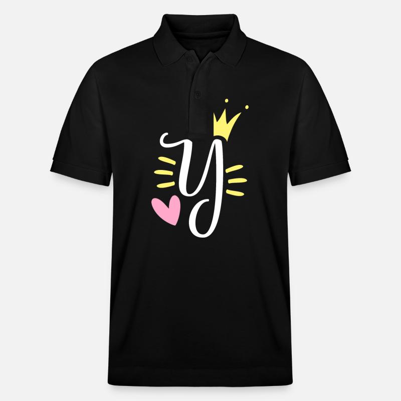 Buchstabe Y Anfangsbuchstabe Krone - Stanley/Stella Unisex Bio-Poloshirt PREPSTER - Schwarz