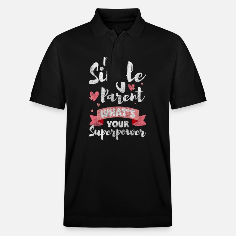 Parent célibataire Partenaire Mère - Polo PREPSTER bio Stanley/Stella Unisexe - noir